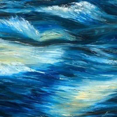 "Rapid water" Abstract Oil on canvas painting of rapids #artistsupportpledge