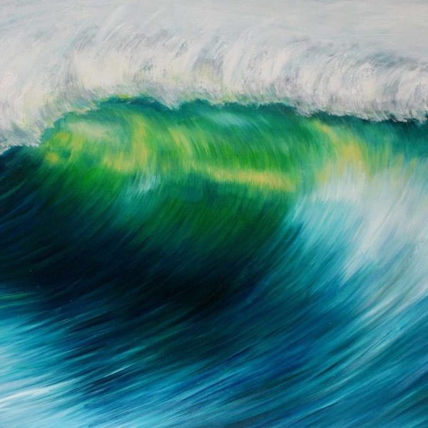 Emerald Wave seascape oil painting on canvas