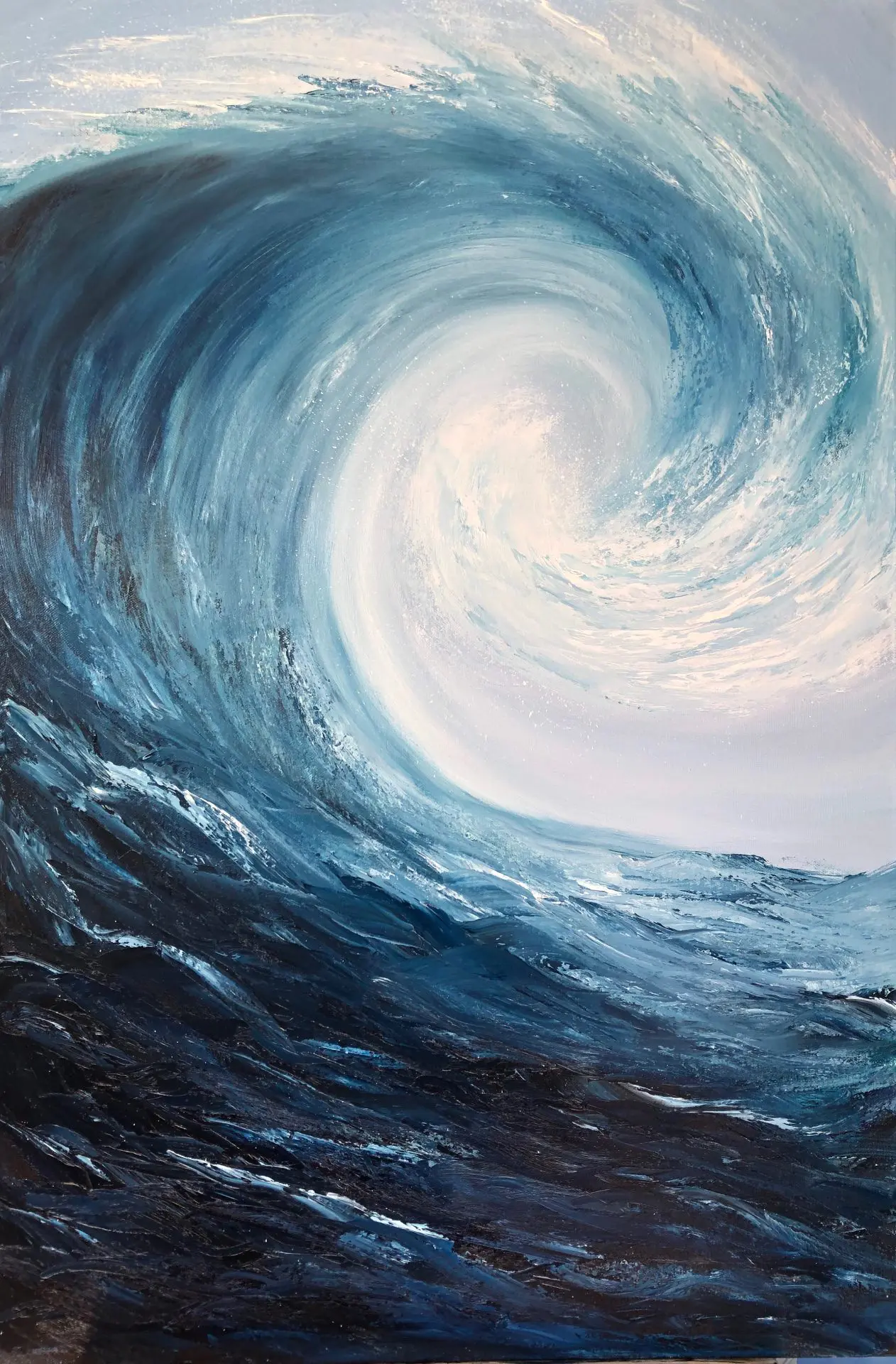 Surf original oil painting on canvas 60 x 90 cm for sale in my online gallery.