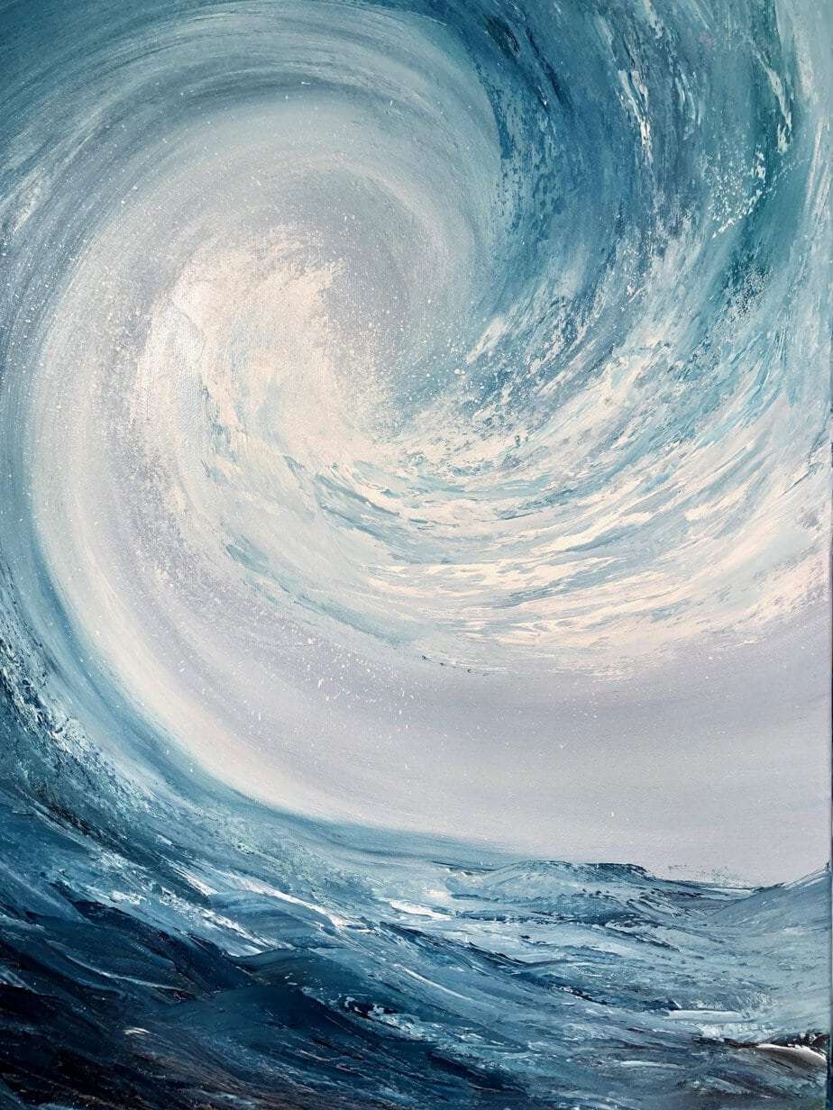 Surf close up detail of an original oil painting on canvas 60 x 90 cm for sale in my online gallery.