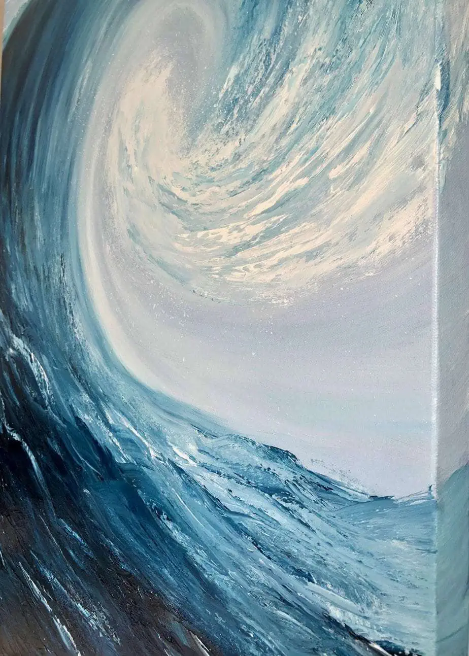 Surf side detail of an original oil painting on canvas 60 x 90 cm for sale in my online gallery.