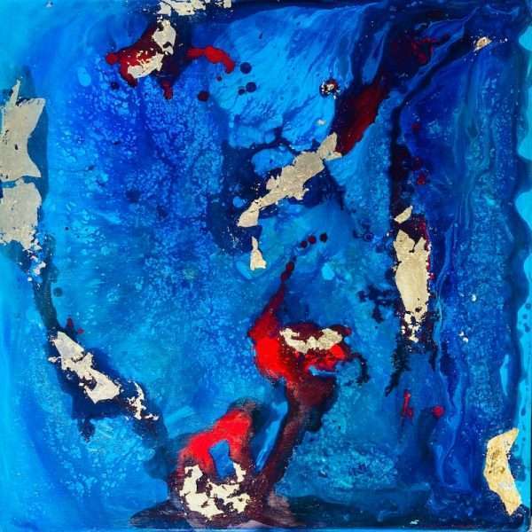 Abstract Ocean painting on board