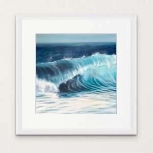 Turquoise Sea Wave Giclée Large Print Framed