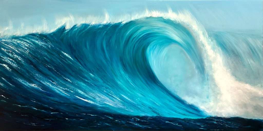Turquoise Wave VI original oil on canvas painting. Reviews and feedback from my customers.