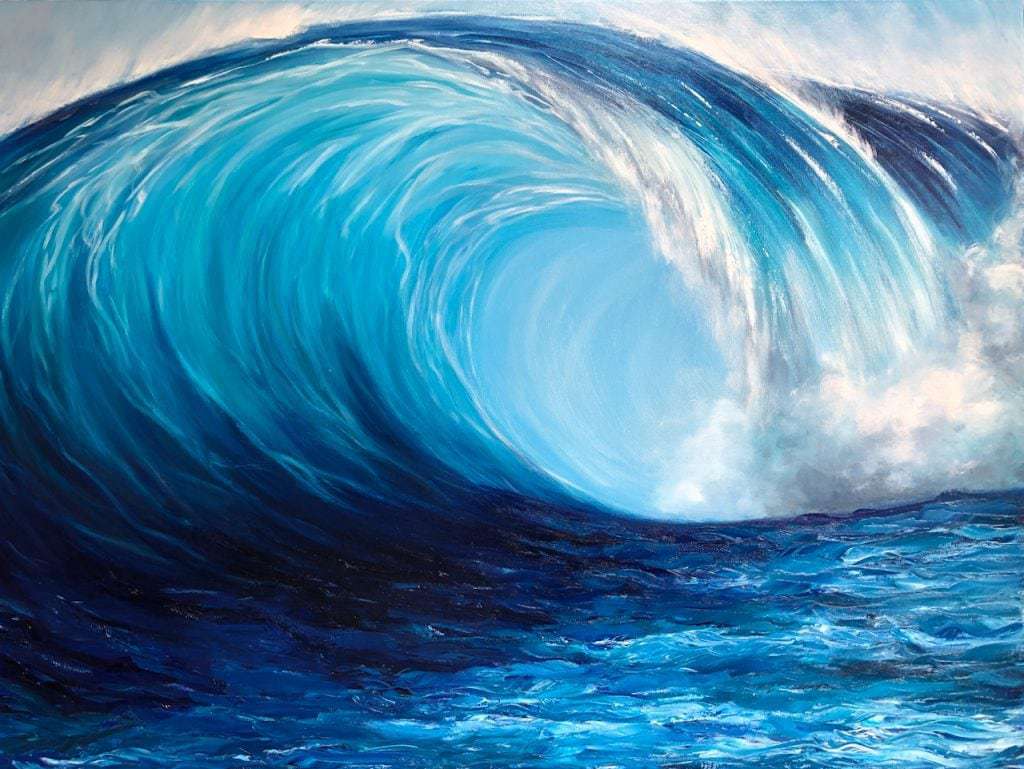 Turquoise Wave Breaking giclee fine art print