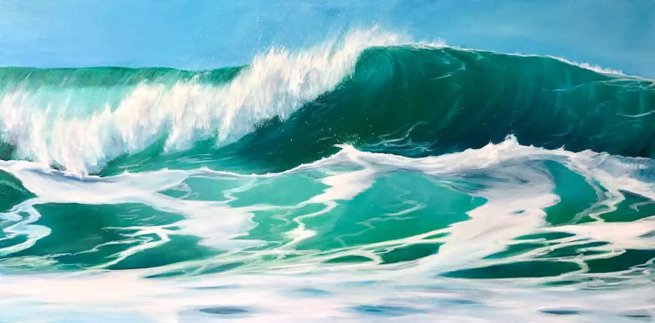 Sea Green Waves giclee print