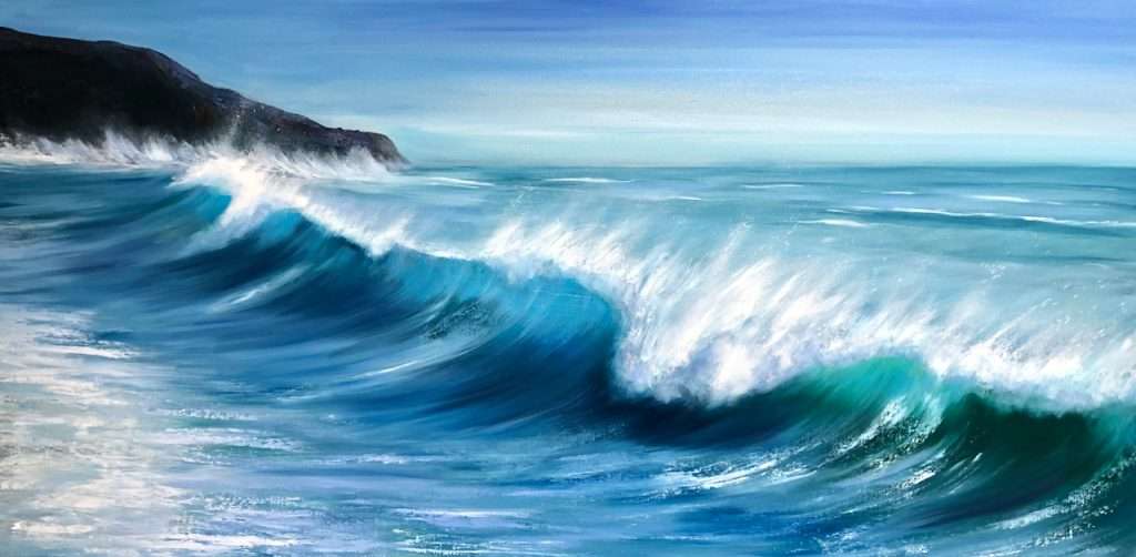Cligga Head, Perranporth Original oil on canvas painting. Width 102cm x Height 76cm or 40 x 30 inches. Signed. Unframed. With a certificate of authenticity. Free UK shipping.