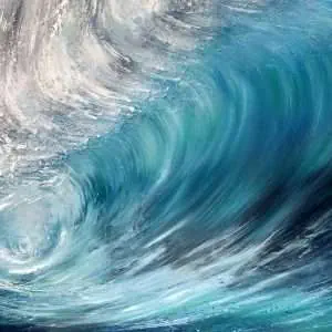 Wave Breaking detail of a large wave painting on canvas for sale online