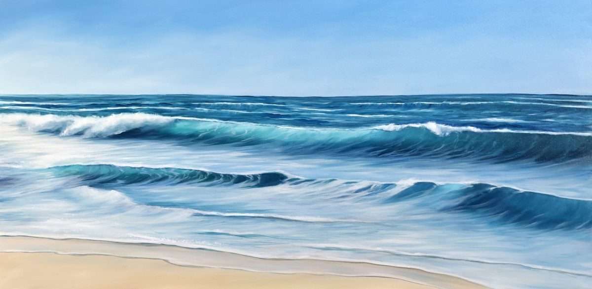 Ocean Waves IV large original seascape wave painting on canvas for sale