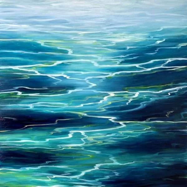 Emerald Seas abstract seascape painting on canvas for sale online 70 x 100 cm