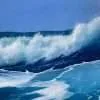 Turquoise Waves Breaking close up