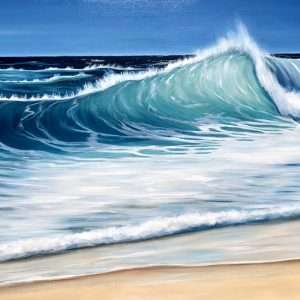 Turquoise Waves IV large wave painting on canvas 30 x 40 inches