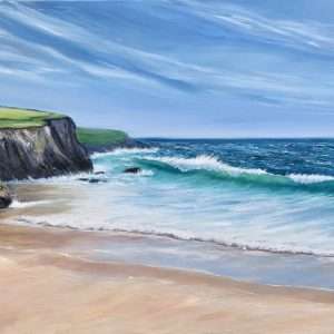 original seascape oil painting of a Cornish beach for sale direct online