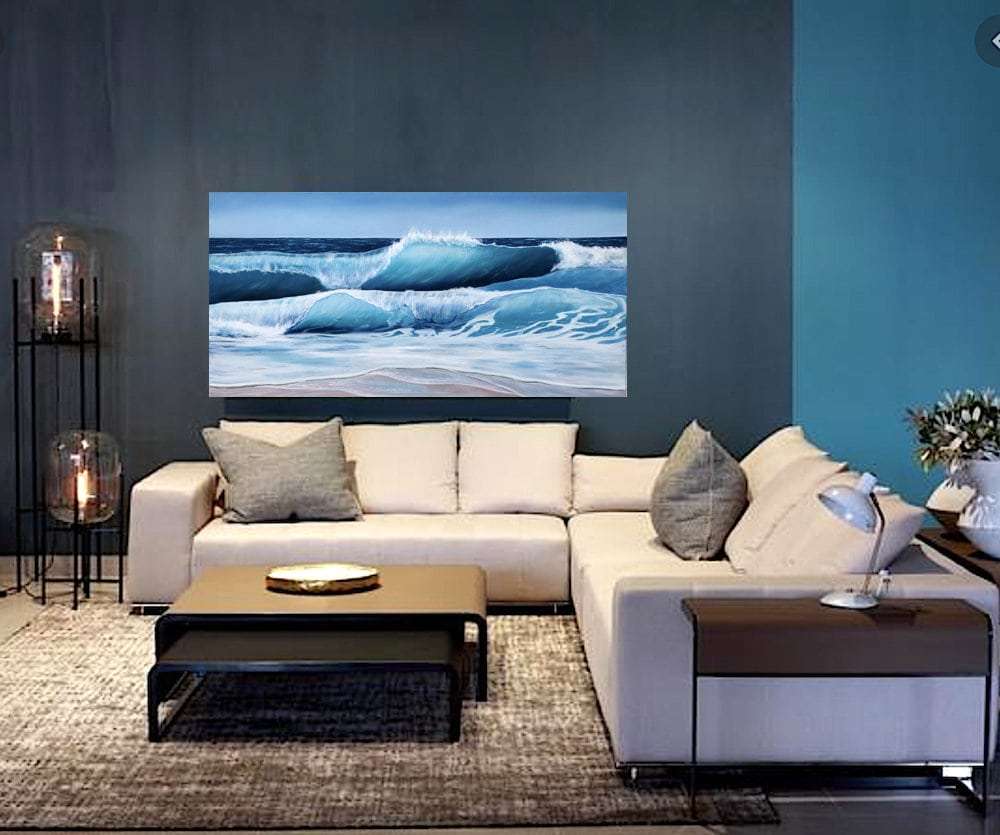 Turquoise Beach II limited edition giclee print in a room setting