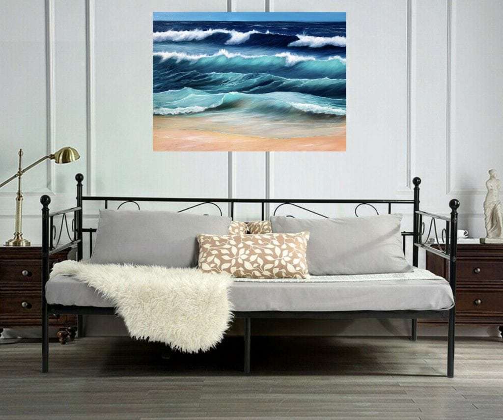 Ocean Waves II in a room setting. seascape giclee print