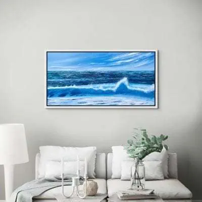 Oceans Blue II painting in a room setting