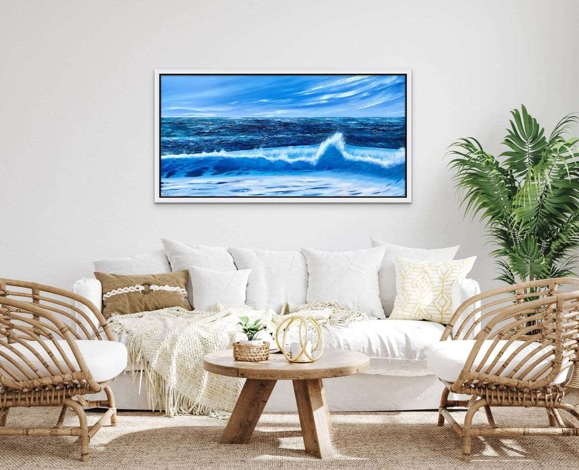 Oceans Blue II painting in a room setting