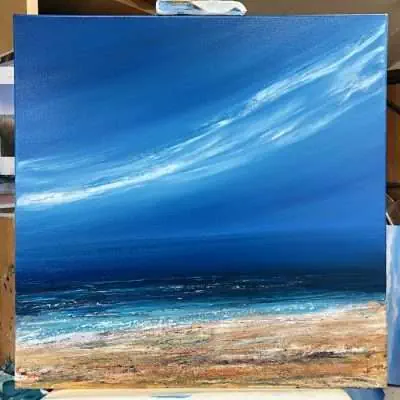 Endless Sea original abstract mixed media painting on canvas