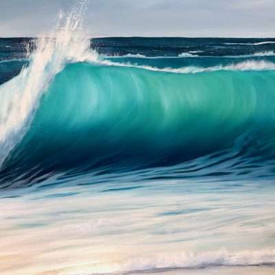 Stormy Turquoise Wave giclee print