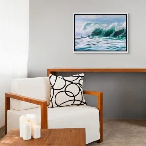 Emerald Wave III painting in a room setting