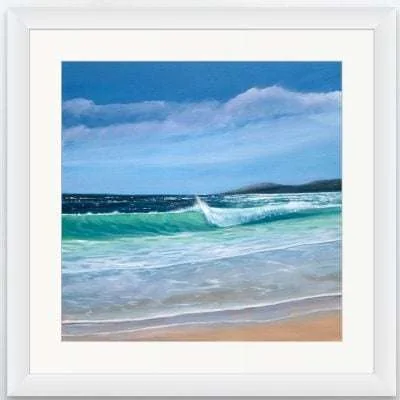 Fistral Beach, Newquay giclée print in a white frame