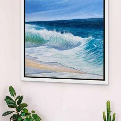 Ocean Beach painting in a room setting