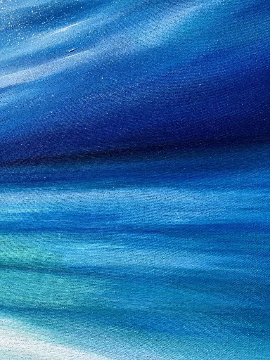 Turquoise Abstract Sea close up detail of a A3 Fine Art Giclee Print Framed or Unframed