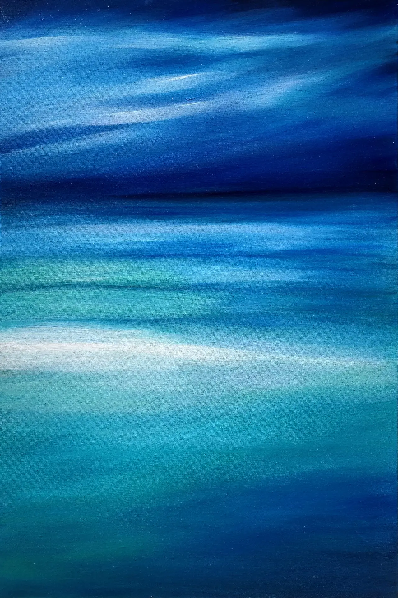 Turquoise Abstract Sea A3 Fine Art Giclee Print Framed or Unframed