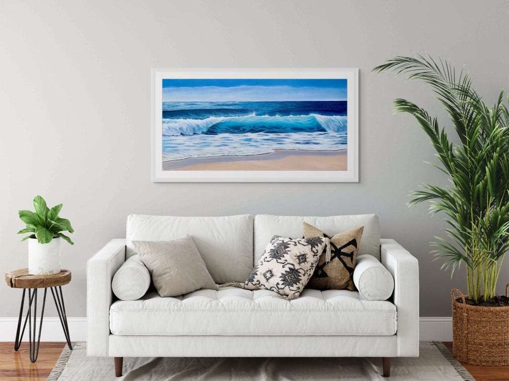 Turquoise Beach III print in a room setting