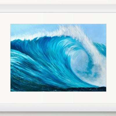 Turquoise Wave VI framed in white