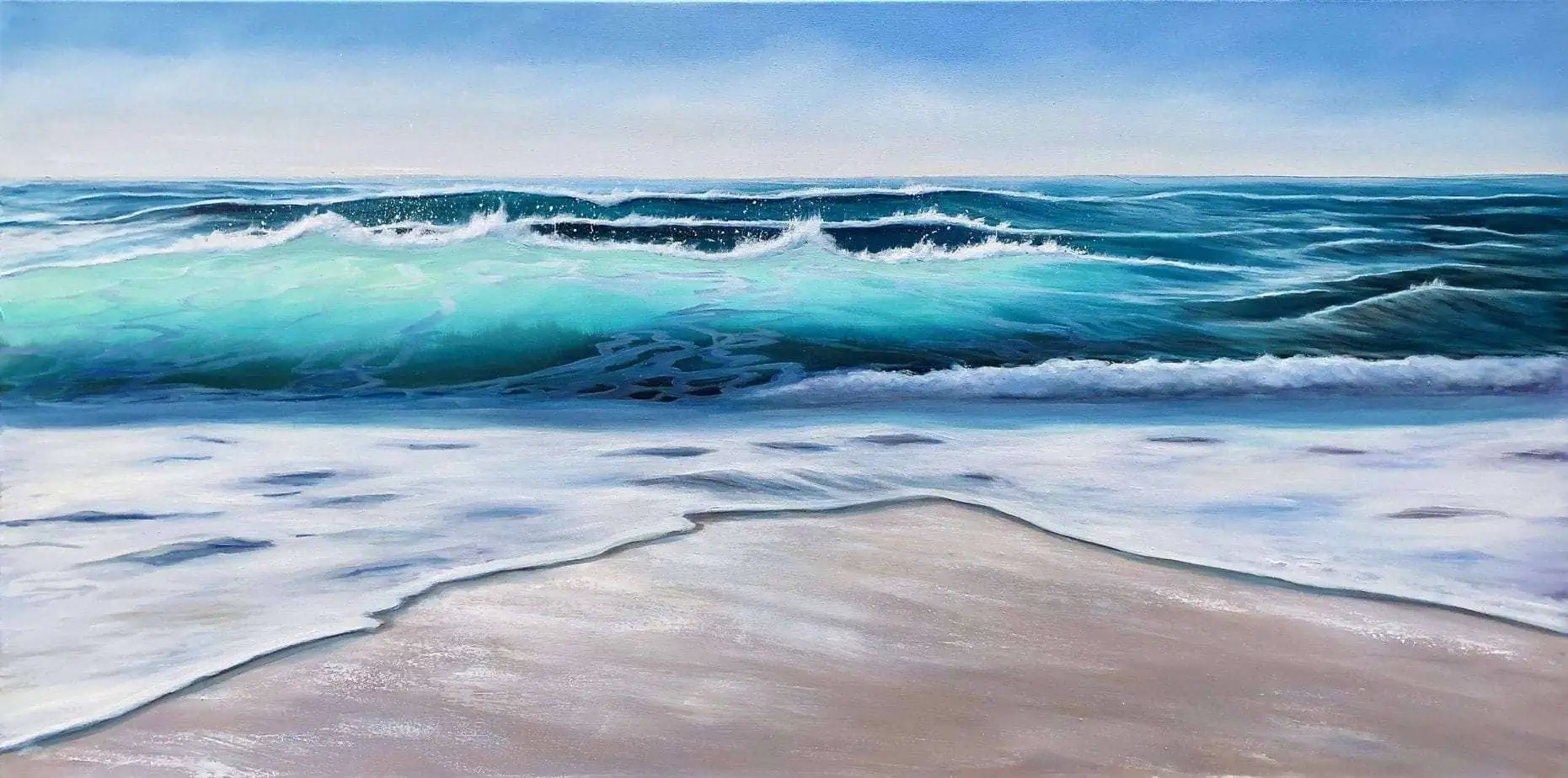 Emerald Ocean Waves II giclee print for sale online