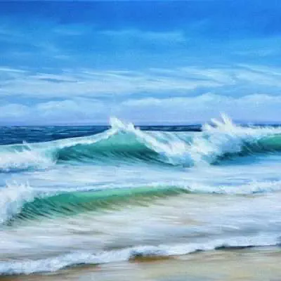 Beach Waves original oil painting on canvas for sale online